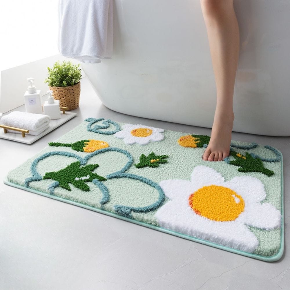 Badmat Met Bloemenmotief