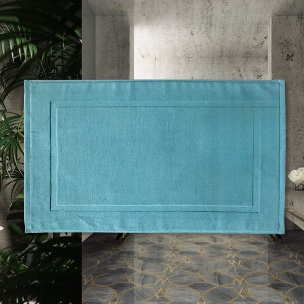 Blauw Katoenen Badmat