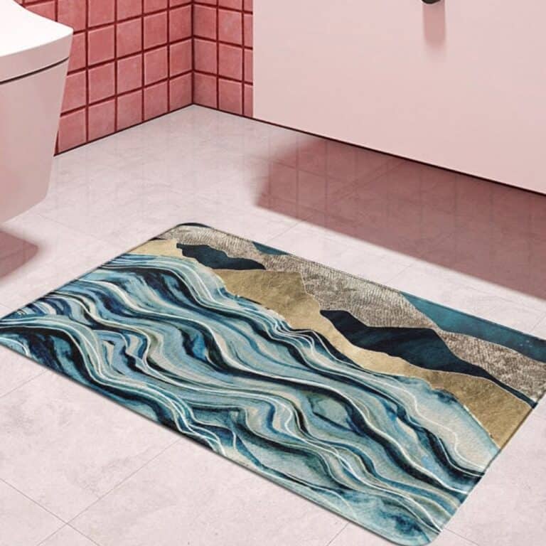 Blauw Marmer Badkamertapijt