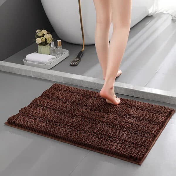 Bruine Chenille Badkamer Mat.