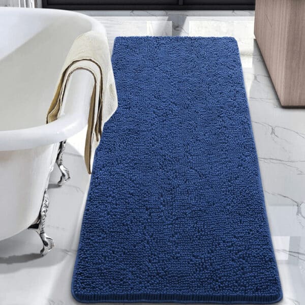 Donkerblauwe Badmat Groot