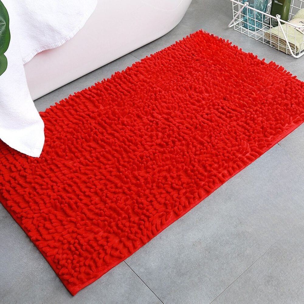 Rode Badkamer Chenille Tapijt