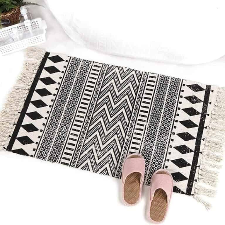 Zwarte Badmat met Motief