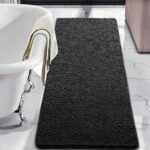 Zwarte Chenille Badmat
