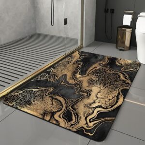 Zwarte en Gouden Badmat – Luxe Badkameraccessoire