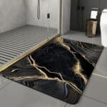 Zwarte en Gouden Badmat - Luxe Badkameraccessoire