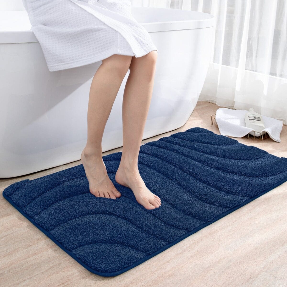 Blauwe Antislip Badmat