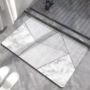 Grijs en Wit Badkamer Tapijt