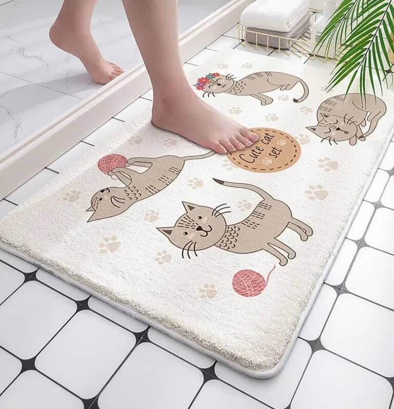 Grijze Kat Badmat Anti-Slip