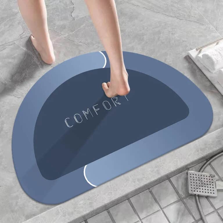 Halfronde Badmat Blauw Verloop