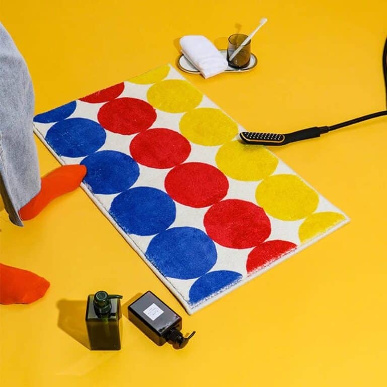 Rechthoekige Badmat met Kleurronde Design